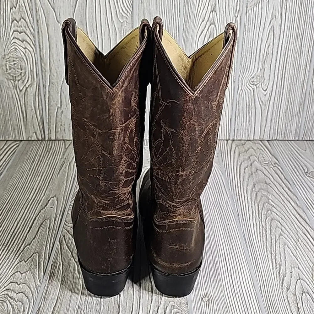 Masterson Boot Co. Brown Western Leather Cowboy Boots Style  RB2000Y Kids Sz 4D